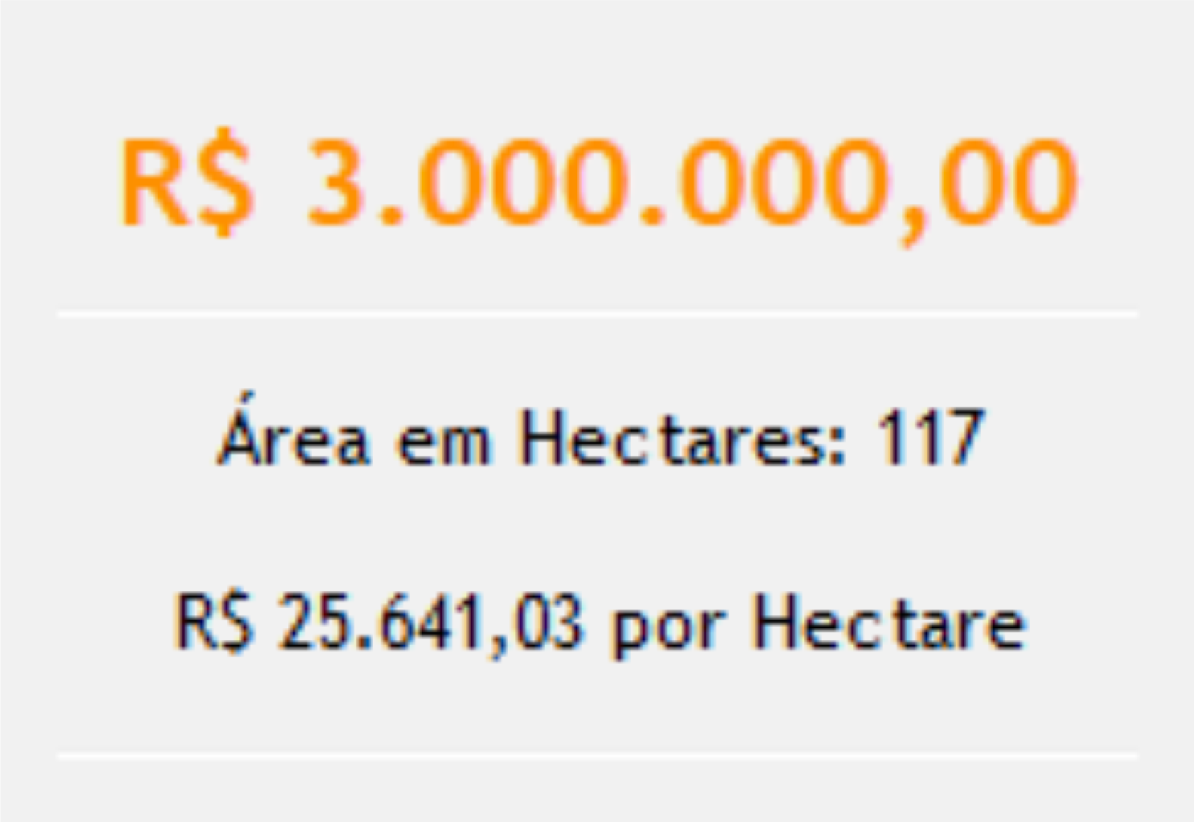 Exemplo de preço de anúncio