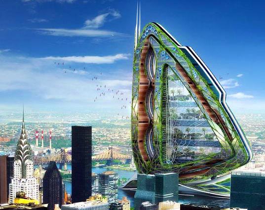 Projeto de fazenda vertical Dragonfly dentro da cidade