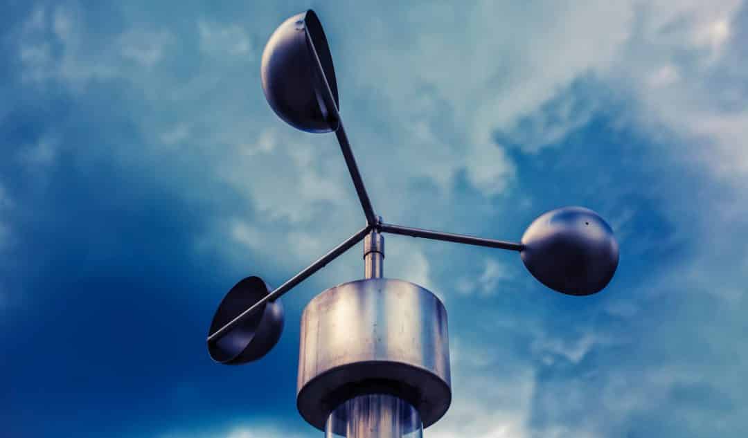Estação meteorológica em funcionamento.