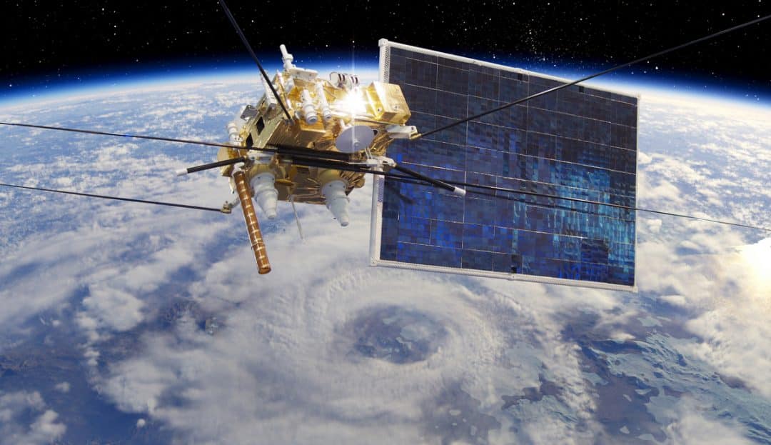 Satélite na órbita da terra.