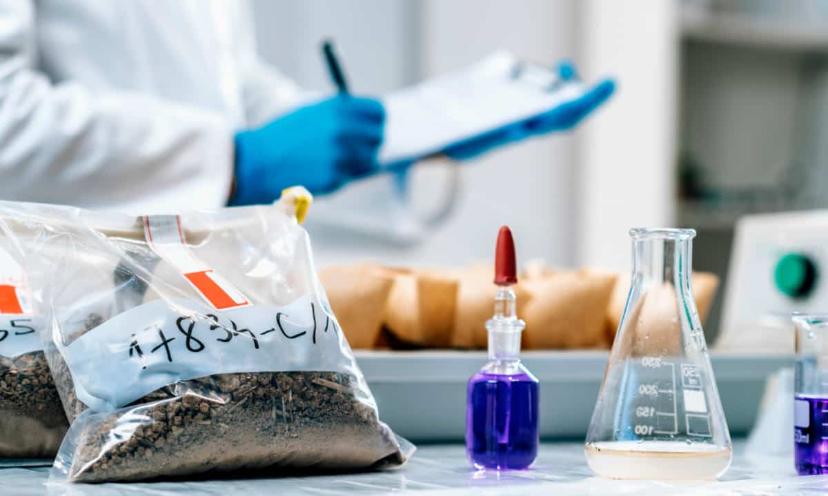 Análise de solos em laboratório