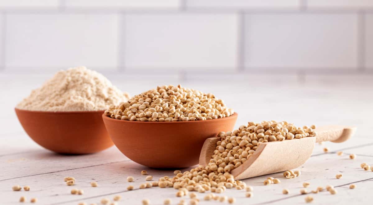 Cereal colocado em tigelas