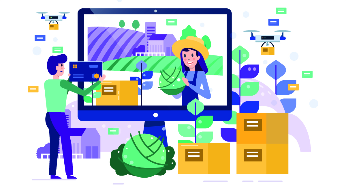 Ilustração mostra importância da internet no agronegócio