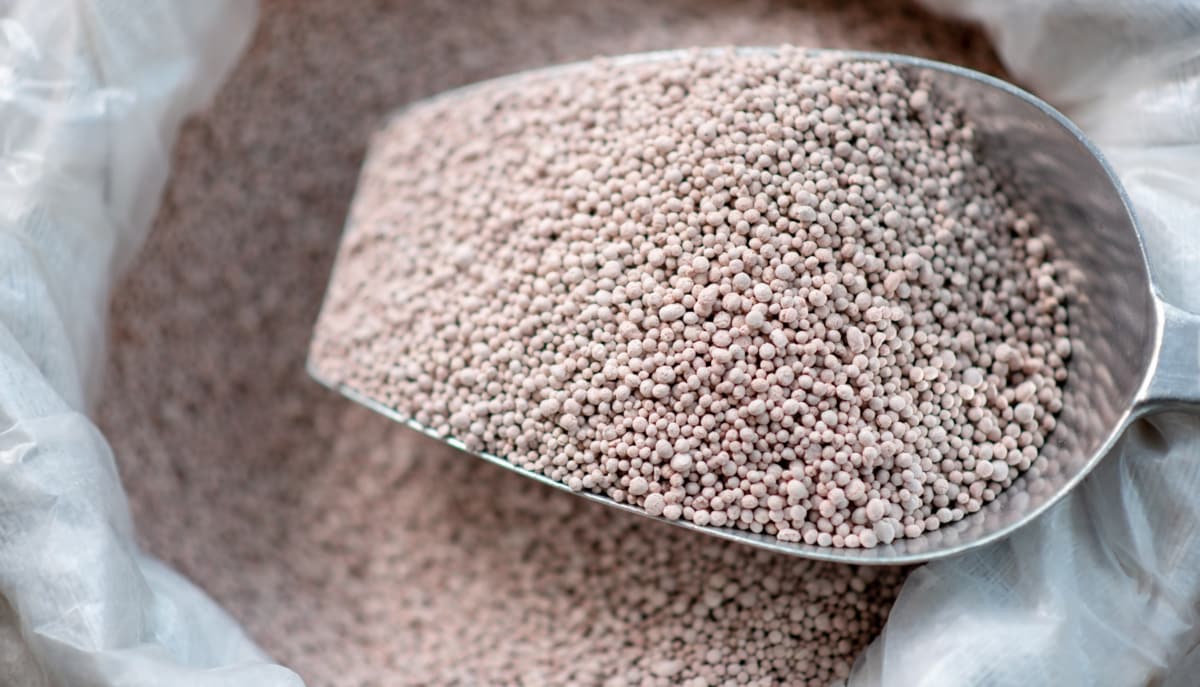 Saco contendo fertilizantes usados nas lavouras
