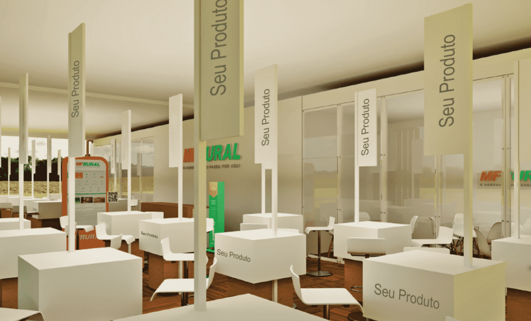 Modelo do estande MF Rural na Agrishow