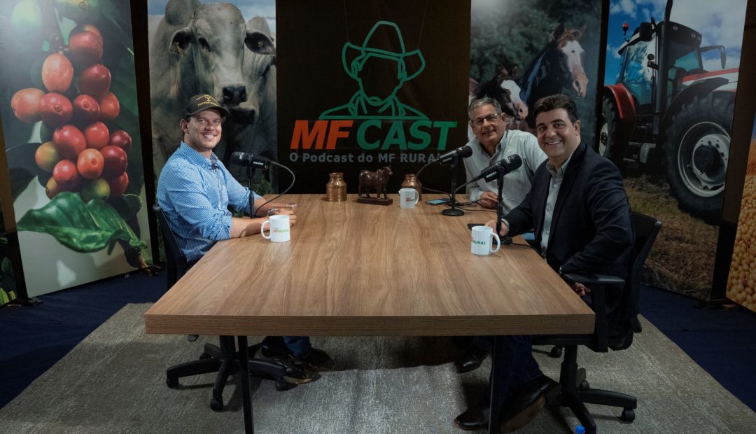Lorenzo Roos no estúdio do MF Cast com Walter Celani e Roberto Lucas