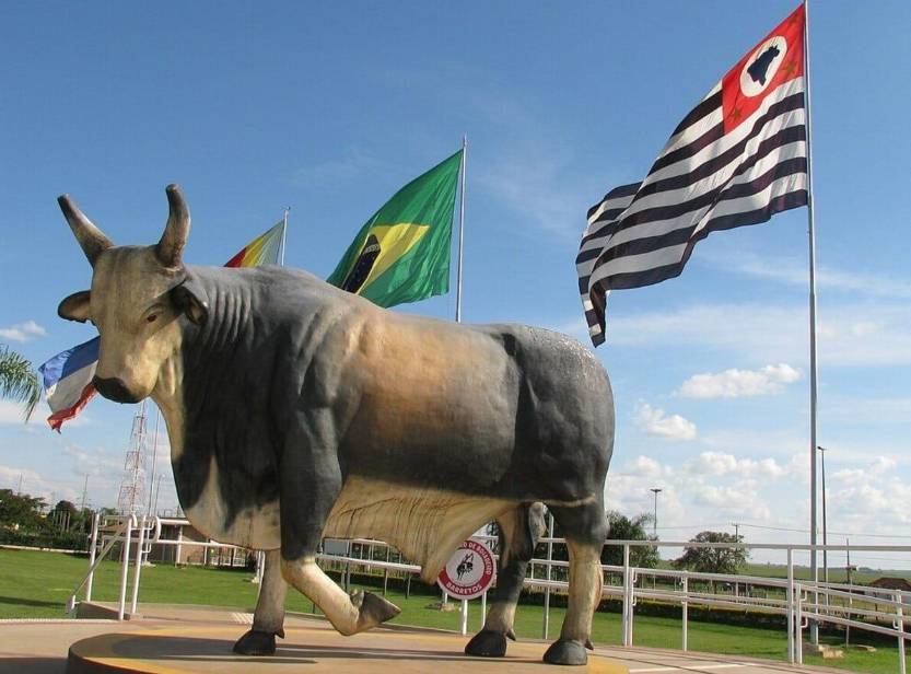 Monumento do touro bandido no parque do peão de Barretos