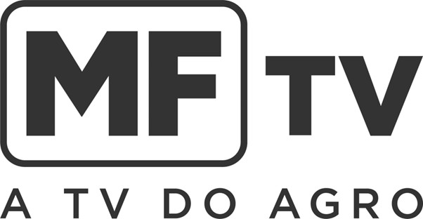 Logo da MF TV. Nas cores preto e branco